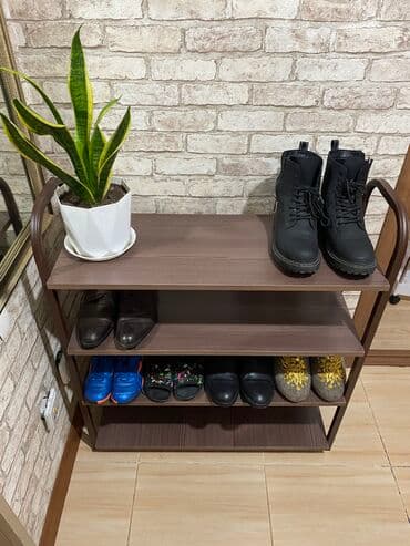 шкаф для обуви бу: Этажерка для обуви Обувная полка Стеллаж Корпус:металл Доски:лдсп — 2