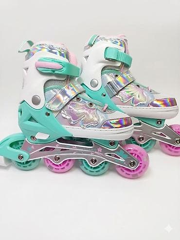 Спорт и отдых: Новые детские раздвижные роликовые коньки + защитный комплект - Тип — 1