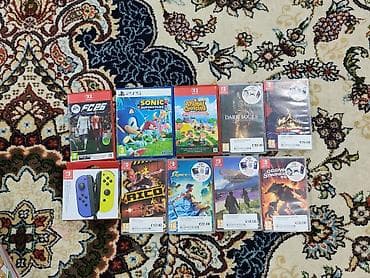 Коллекция видеоигр и аксессуаров для Nintendo Switch (есть один диск
