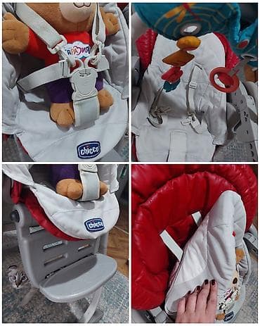 Двухъярусные детские кровати: Стульчик для кормления, Б/у, Chicco, Трансформер, цвет - Красный, Самовывоз — 3