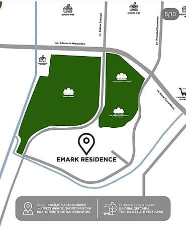 emark residens: 2 комнаты, 76 м², Элитка, 6 этаж, Готовая ПСО (под самоотделку) — 3