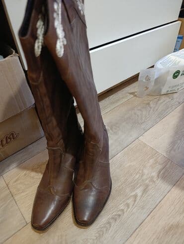 Свадебные платья и аксессуары: Ковбойские сапоги из натуральной кожи, внутри мех,теплые . - — 2