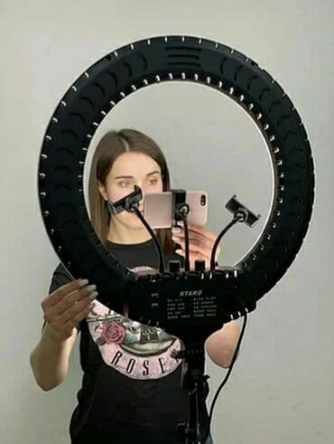 кольцевая лампа для видео: Професиональная Кольцевая лампа RL-18 (46 см) для салонов красоты — 8