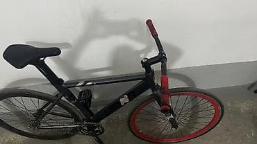фикс бу: Велосипед Fixed Gear в черном цвете с красными ободами — 2