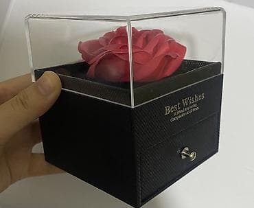 сердечка шкатулка: Подарочная шкатулка Best Wishes с розой под прозрачным колпаком - — 2