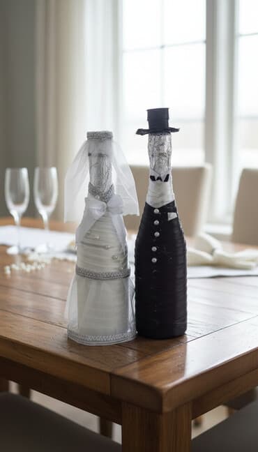 пивной кружки: На свадебный стол шампанское жених и невеста — 2