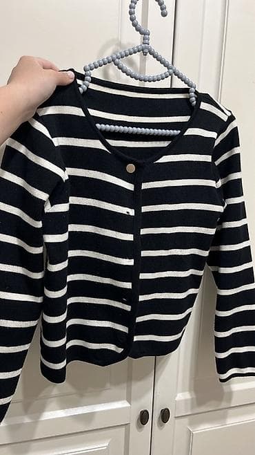 tech fleese: Кардиган, Трикотаж, Короткая модель, Осень-весна, Вязаная модель — 1