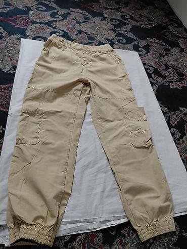 брюки карго: Брюки карго, бежевые - Прямой крой с заужением к низу - Эластичный — 2