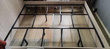 механизм для кровати: Двуспальная кровать с высоким изголовьем и металлическим основанием - — 4