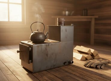 тачки садовые: Металлическая печь-сапок с варочной поверхностью и водяным контуром - — 1