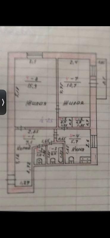 караен: 2 комнаты, 50 м², 104 серия, 4 этаж, Косметический ремонт — 7