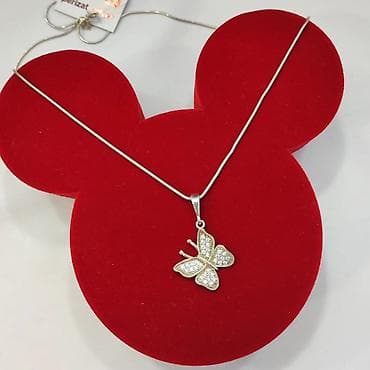 Серебро 925 пробы Цепочка с подвеской Бабочка Длина 50 и 55 см
