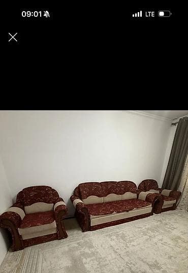 Комплект мягкой мебели, цвет - Красный