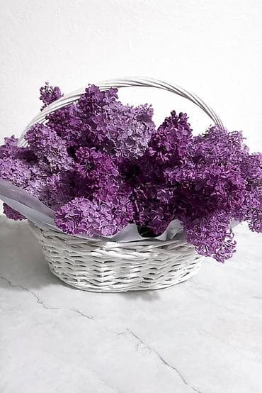 ваза для цветов: Плетёная корзина с сиренью Есть доставка по городу По цене можем еще — 1