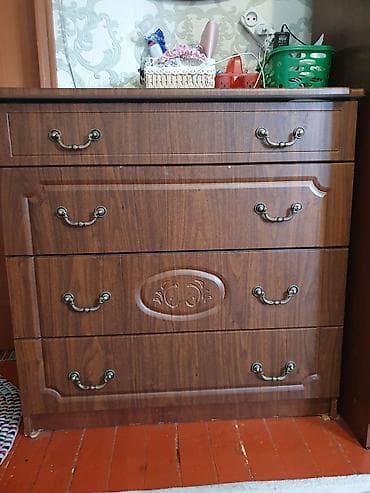 Спальные гарнитуры: Спальный гарнитур, Двуспальная кровать, ДСП, цвет - Коричневый — 4