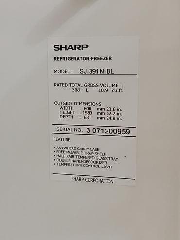 hitachi холодильник: Холодильник Sharp, Б/у, Двухкамерный, No frost, 60 * 160 * 60 — 5