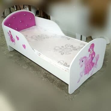 матрасы детский: Детская односпальная кровать, Новый, Для девочки, Для мальчика, С матрасом, ДСП, Бесплатная доставка — 6