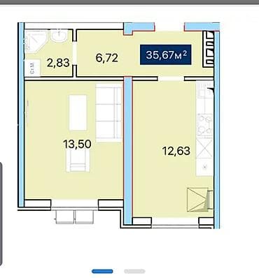 квартира соклук: 1 комната, 36 м², Достук с. Элитка, 1 этаж, ПСО (под самоотделку) — 6