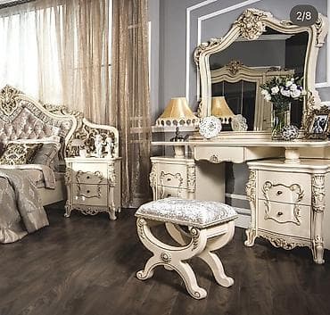 Эмерек гарнитурлары: Уктоочу бөлмө гарнитуру, Колдонулган, Эки кишилик керебет, Орусия, Өзү алып кетүү, түсү - Саргыч боз — 3