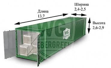 куски контейнера: Контейнер морской 45 футов (High Cube) Описание: - Тип: сухогрузный — 2