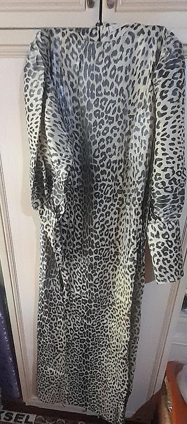 шнурок: Платье + сумка с леопардовым принтом - Платье миди длины с длинными — 1