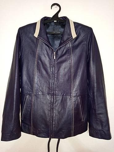 Эркектер кийими: Куртка из натуральной мягкой кожи, Европа, цвет баклажан. В отличном — 1