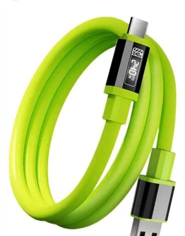 Плоский USB-кабель салатового цвета - Тип: кабель зарядки/передачи