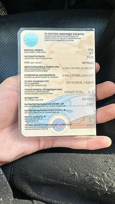 органическое стекло: Kia K7: 2019 г., 2.5 л, Автомат, Бензин, Седан — 4