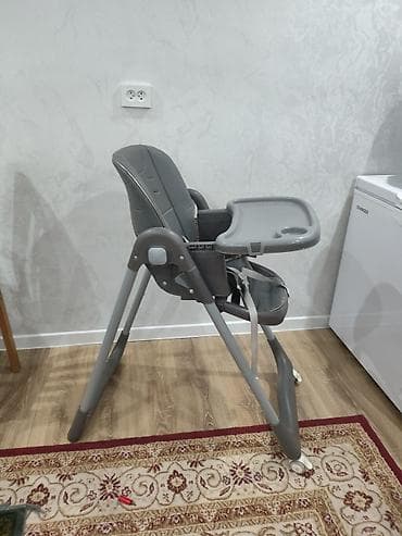 Детская мебель: Детский стульчик для кормления SkilMax (серый) - Удобный широкий — 2