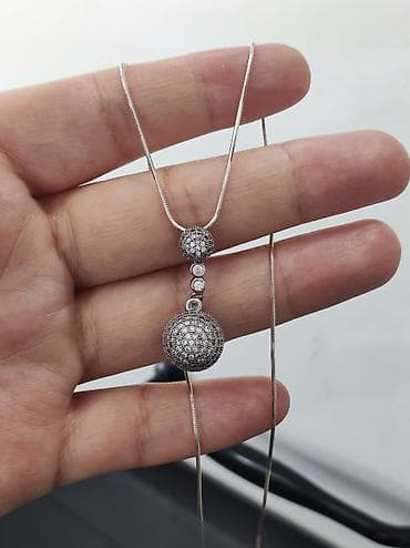 Серебряные колье: Серебряные колье, Проба 925, Женские, Новый, Циркон — 4