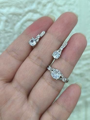 Свадебные платья и аксессуары: Набор украшений, Проба 925, Женские, Новый — 3