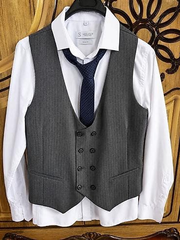брюки в клетку: Мужской классический костюм-тройка Senator Slim Fit. Состав — 2