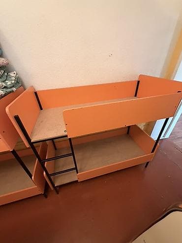 двухъярусный детский кровать трансформер: Двухъярусная детская кровать, ЛДСП, цвет - Оранжевый — 1