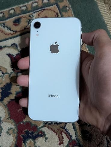 IPhone Xr, Б/у, 64 ГБ, Белый, Защитное стекло, Чехол, 100 %