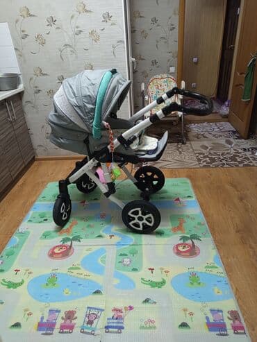 Коляска, цвет - Голубой, Б/у
