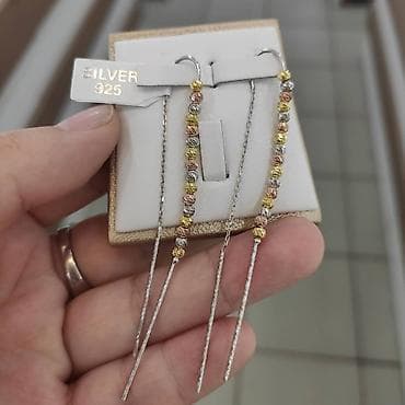 Италия Очень красивый и нежный Серьги Серебро под золото 925 пробы