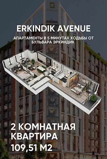 Квартиры: 3 комнаты, 109 м², Элитка, Золотой квадрат Элитка, 8 этаж, ПСО (под самоотделку) — 1