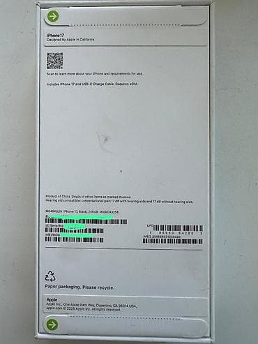 я ищу телефон айфон: IPhone 17, Новый, 128 ГБ, Black Titanium, Коробка, Кабель, Зарядное устройство, 100 % — 2