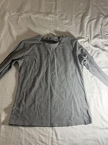 футболка с рукавом: Лонгслив, цвет - Серый, M — 2