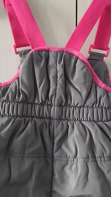 плащевка: Детский утеплённый полукомбинезон для зимы/межсезонья. - Цвет: серый — 5