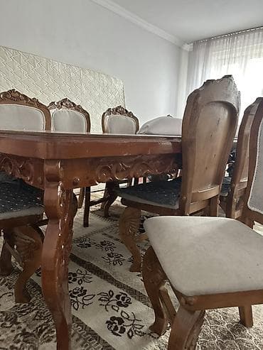 Стол и стул для зала, Б/у, В рассрочку, Самовывоз, цвет - Коричневый
