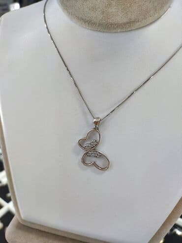 украшение шампанского для свадьбы: Серебряная Цепочка с подвеской Бабочка 925 пробы Длина 50 см Цена — 3