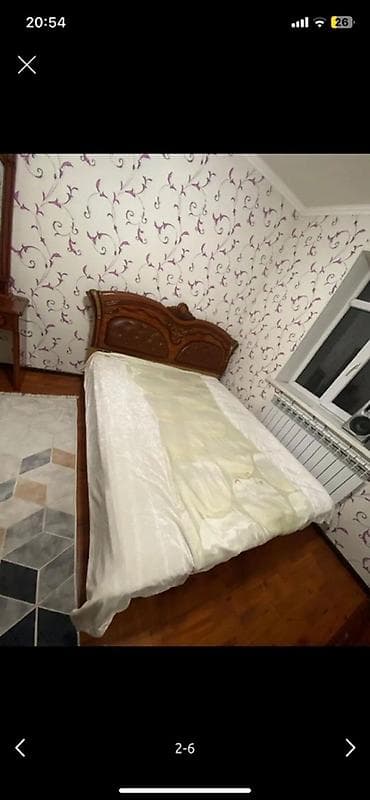 Гарнитуры для прихожей: Спальный гарнитур, Б/у, Двуспальная кровать, Шкаф, Тумба, Белоруссия, Дерево, Самовывоз, цвет - Коричневый — 4