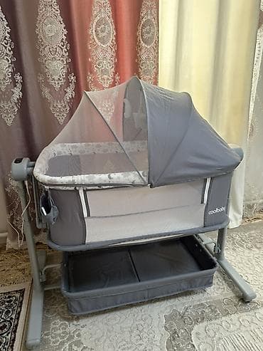тумба с полочками: Люлька, Б/у, Колыбель, Переноска, Качалка, цвет - Серый, Самовывоз, Платная доставка — 1
