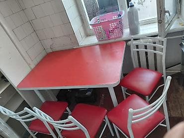 chair table: Кухонный стол и стул, цвет - Красный — 1