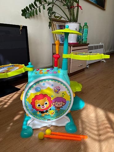 детская музыкальная установка с барабанами: Музыкальный барабан Состояние отличное, почти не пользовались в — 3