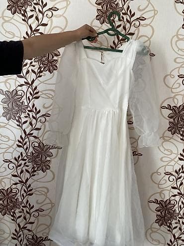 neri kara: Белое платье миди с полупрозрачными рукавами .Договорная — 2