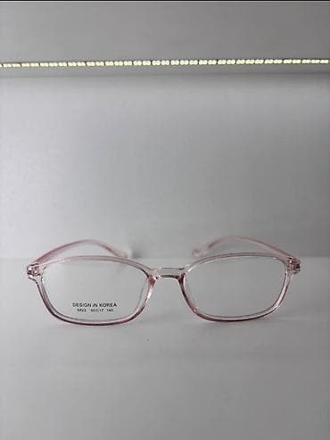 корейские очки: Детская оправа для очков, дизайн Korea. Полупрозрачный розовый цвет — 1