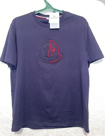 Мужская футболка, L, Moncler, Новый, цвет - Синий, Платная доставка