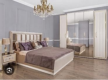 спальны гарнитур: Спальный гарнитур, Новый, Двуспальная кровать, Россия, Самовывоз, цвет - Бежевый — 2